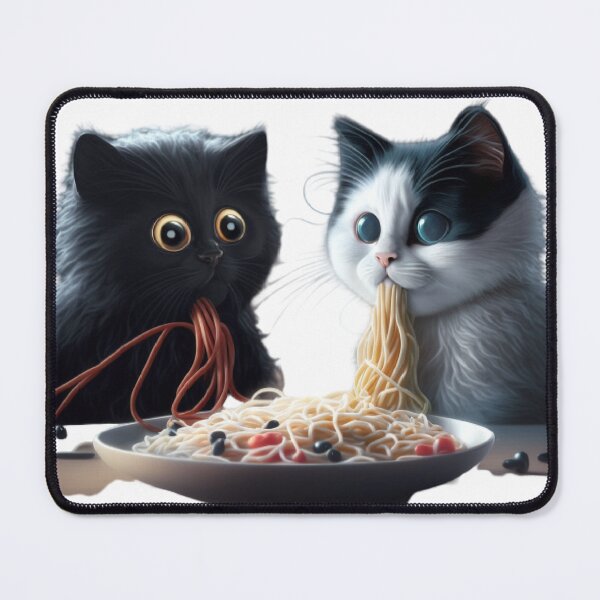 Item preview, Two Cute Cats Eating Spaghetty designed and sold by BISJOU.