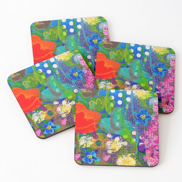 Item preview, Colorful and joyful field of flowers designed and sold by PatBlancheArt.