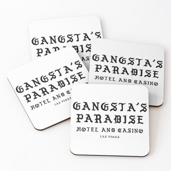 Item preview, Gangsta's Paradise Hotel and Casino, Las Vegas, Graphic Text, Bold, Big Text, black and white designed and sold by MajicArts.