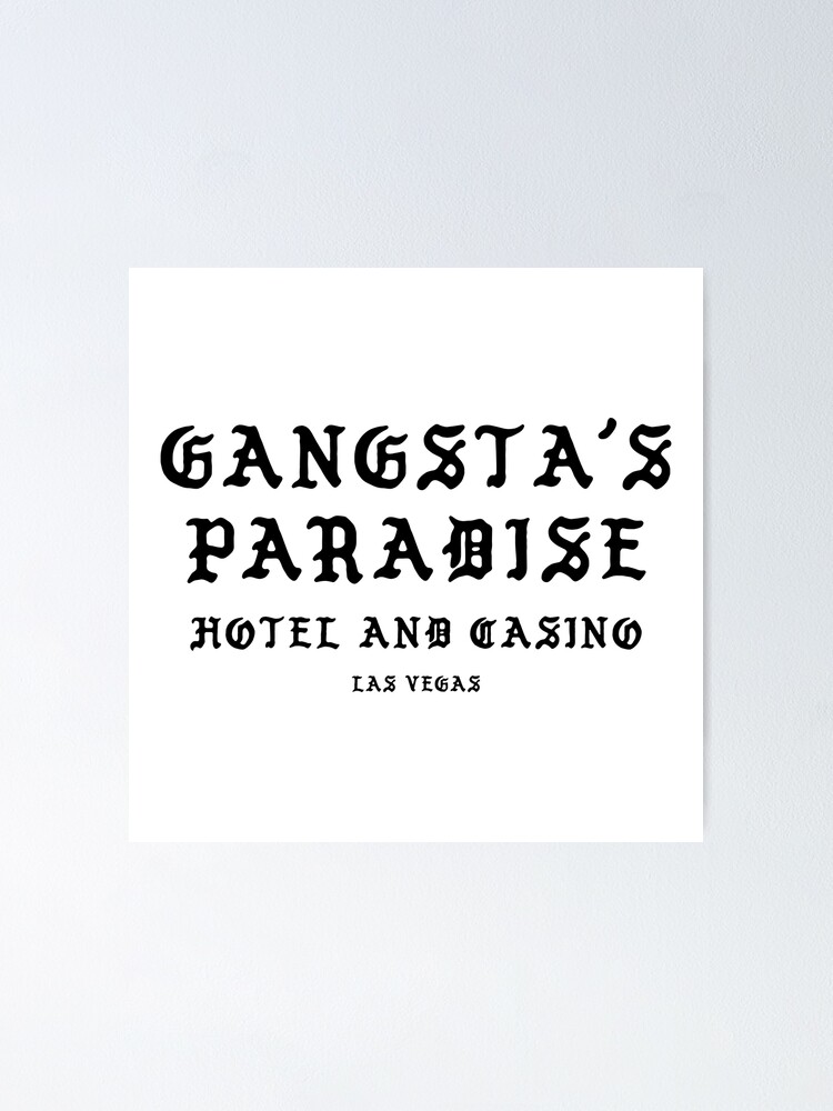 Gangsta's paradise lyrics poster, Old school hip hop lyrics wall art