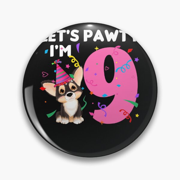 Item preview, Let's Pawty I'm 9, 9th Birthday Corgi 9 Years Old Birthday designed and sold by besterlydic.