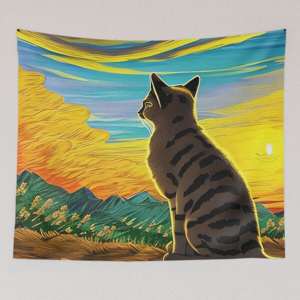 Item preview,  Cat Watching Sunset Scene designed and sold by roleshop.