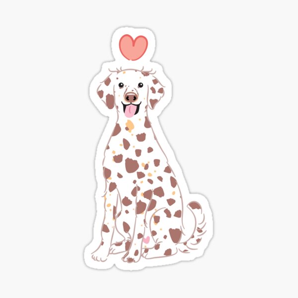 "LOVE Long Haired Dalmatian - Liver Tricolor 2" Sticker for Sale by ...