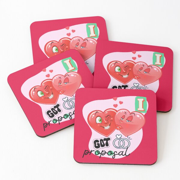 Item preview, Funny cartoon hearts kissing- marriage proposal designed and sold by OMdesign10.