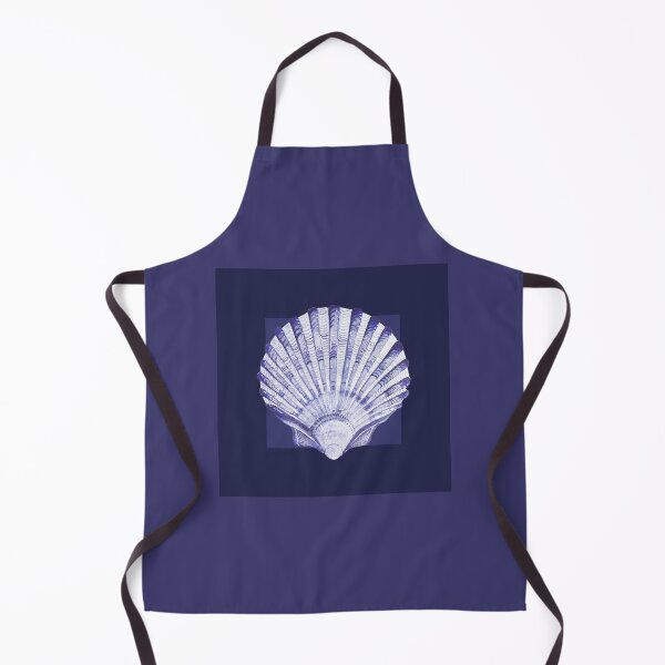 Item preview, Scallop sea shell in navy designed and sold by LisaLeQuelenec.