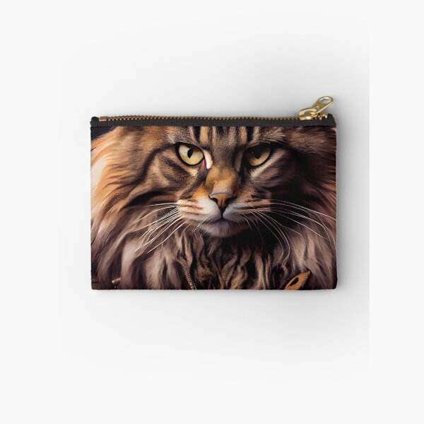 Item preview, Maine Coon Cat Breed Portrait wears a leather jacket designed and sold by Nalaxation.