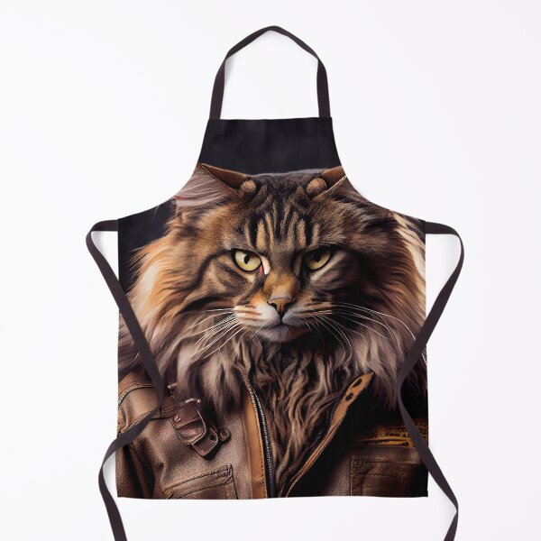 Item preview, Maine Coon Cat Breed Portrait wears a leather jacket designed and sold by Nalaxation.
