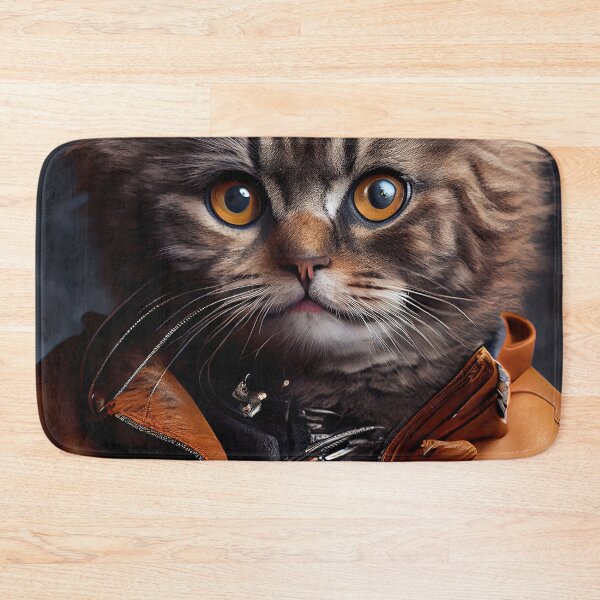 Item preview, Munchkin Cat Breed Portrait wears a leather jacket designed and sold by Nalaxation.