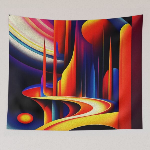 Item preview,  Vibrant and Colorful Abstract Oil Painting Art designed and sold by Trendy Valley .