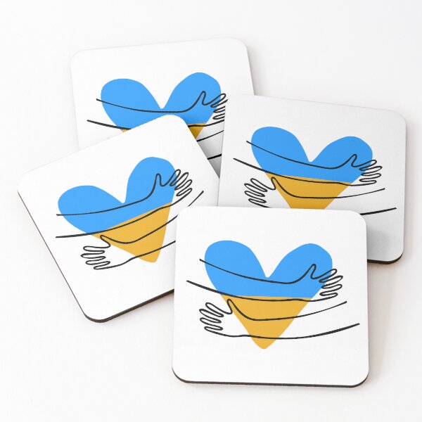 Item preview, Yellow and blue heart with hugs hands. Stand with Ukraine. Stop war designed and sold by TJprint.