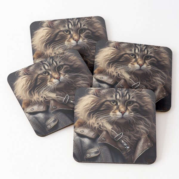 Item preview, Norwegian Forest Cat Breed wears a leather jacket designed and sold by Nalaxation.