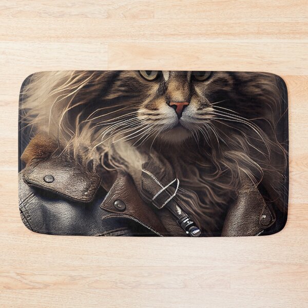 Item preview, Norwegian Forest Cat Breed wears a leather jacket designed and sold by Nalaxation.