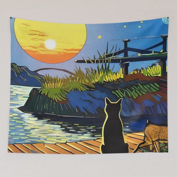 Item preview,  Cat Watching Sunset Scene designed and sold by roleshop.