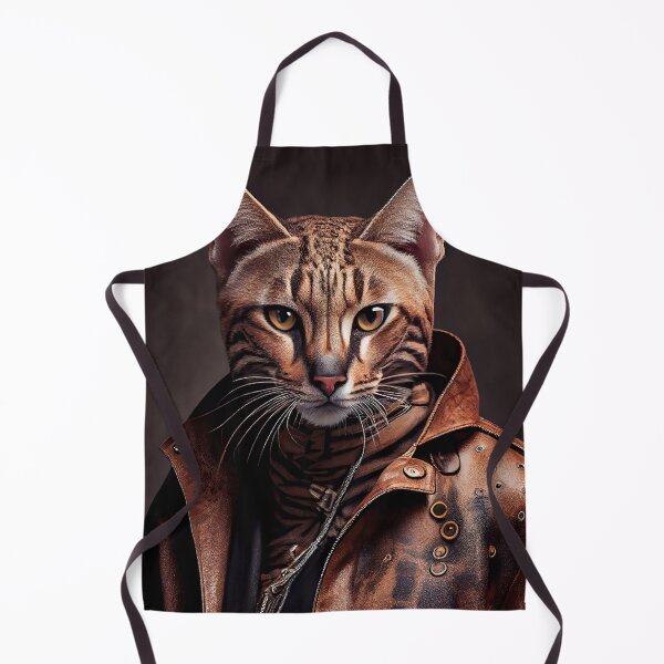Item preview, Ocicat Cat Breed Portrait wears a leather jacket designed and sold by Nalaxation.
