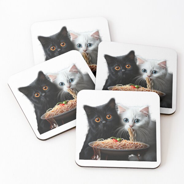 Item preview, Dos gatos comiendo espaguetis designed and sold by BISJOU.