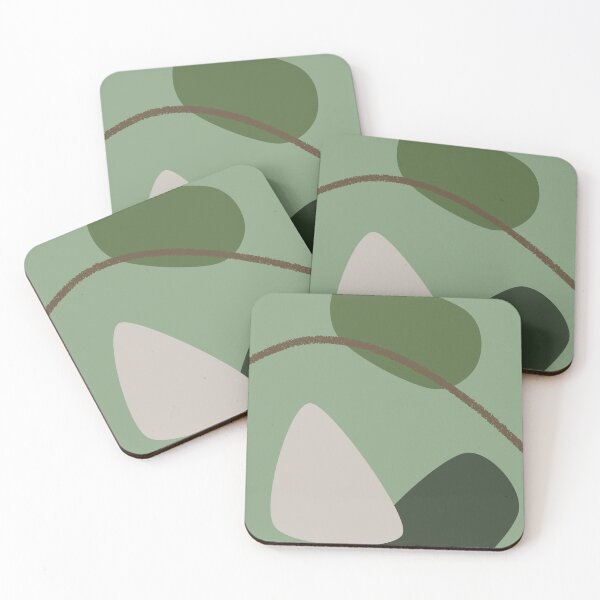 Item preview, Boho green abstract blobs - triptych right designed and sold by FrensDesign.