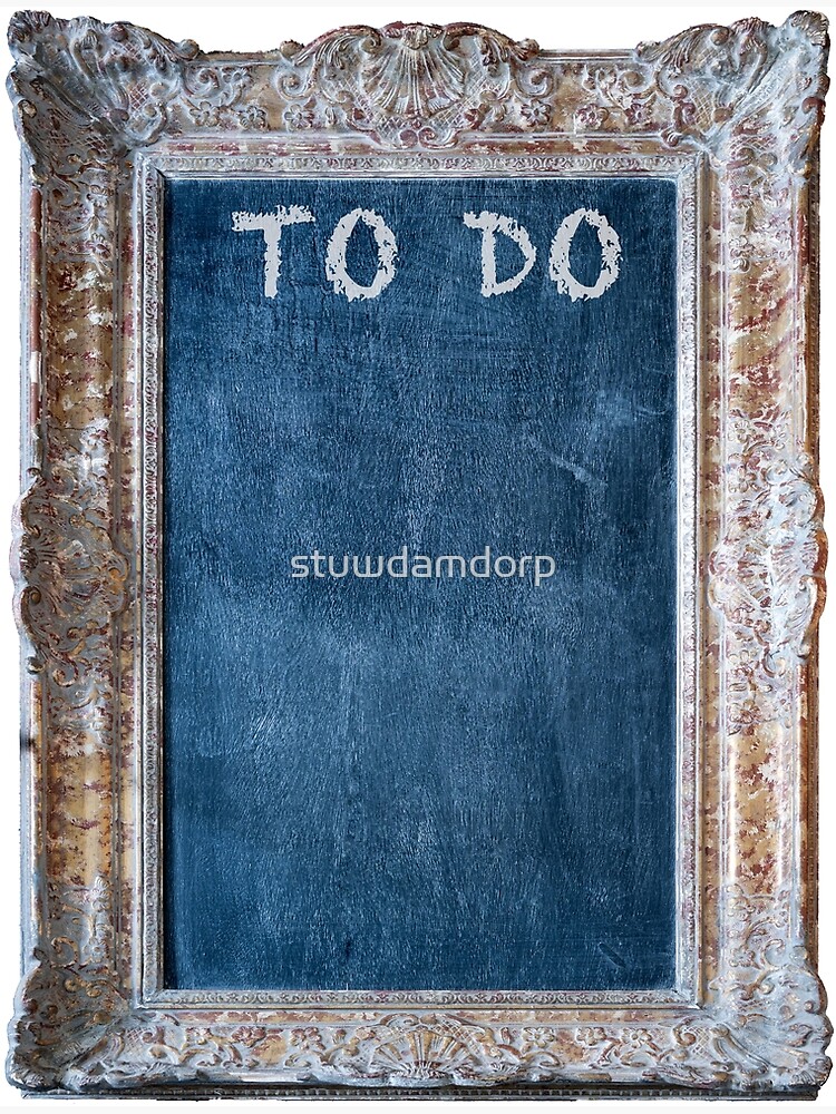 Black old empty chalkboard for copy space with colorful pieces of