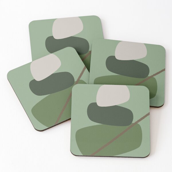 Item preview, Boho green abstract blobs - triptych middle designed and sold by FrensDesign.