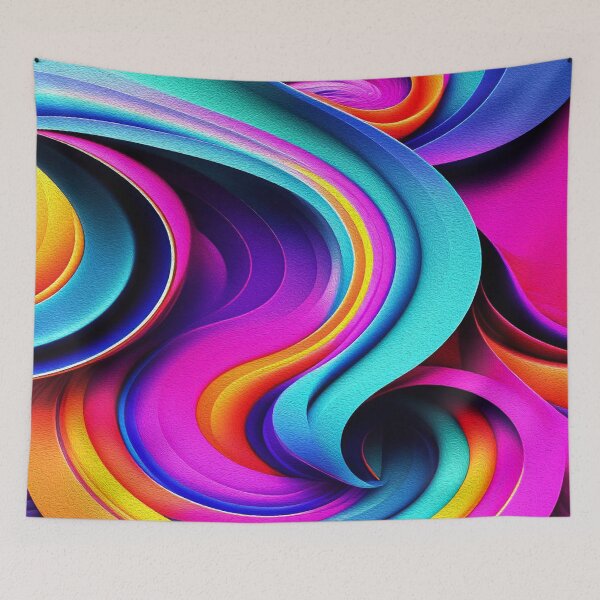 Item preview, Vibrant and Dynamic Abstract Oil Painting with Radiant Hues designed and sold by Trendy Valley .