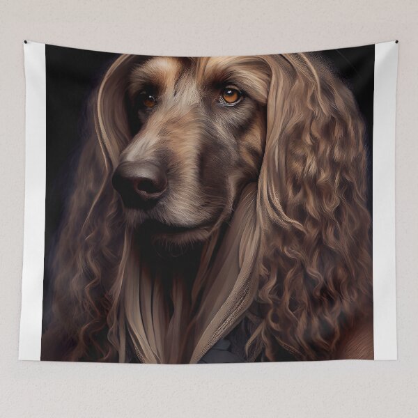Item preview, Afghan Hound wearing leather jacket - Dog Breed Portrait designed and sold by Nalaxation.
