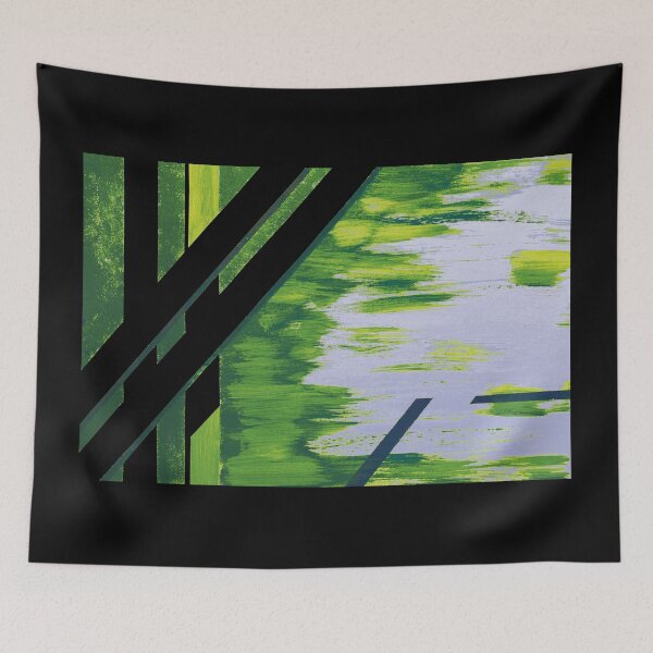 Item preview,   Bamboo grove in Spring Greens and Lilac designed and sold by BlackArtichoke.