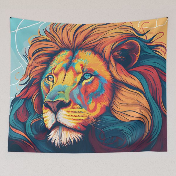 Item preview, A colorful lion head designed and sold by Warehouse46.