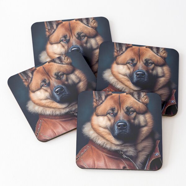 Item preview, Akita wearing leather jacket - Dog Breed Portrait designed and sold by Nalaxation.
