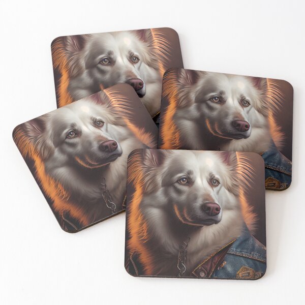 Item preview, American Eskimo wearing leather jacket - Dog Breed Portrait designed and sold by Nalaxation.