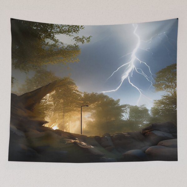 Item preview, Lightning Strike at Dusk in Wilderness designed and sold by deniselynnimage.