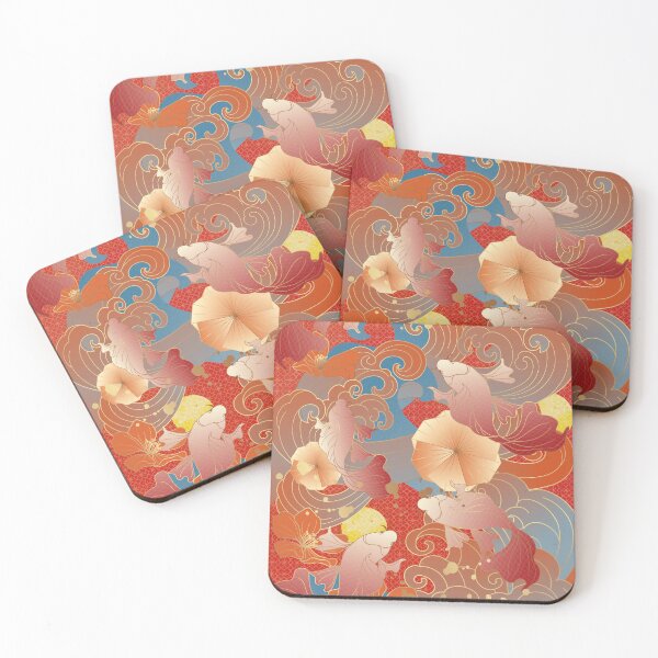 Item preview, auspicious cherry blossom  wave goldfish shading designed and sold by UnaWu533.