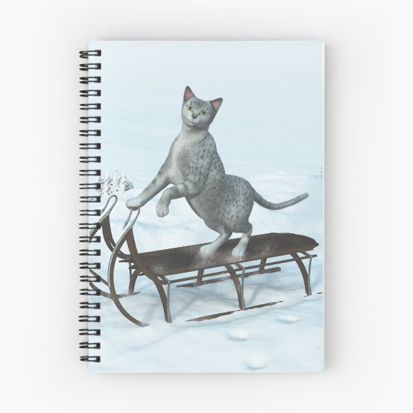Item preview, Cat on a sledding designed and sold by Roberta Angiolani.
