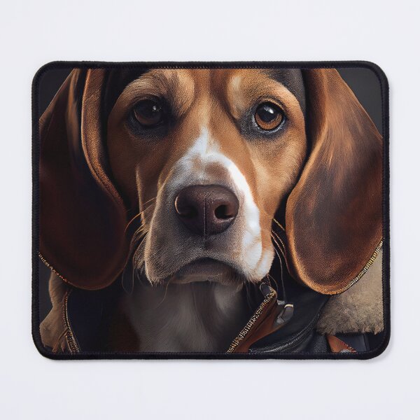 Item preview, Beagle Dog wearing leather jacket - Dog Breed Portrait designed and sold by Nalaxation.
