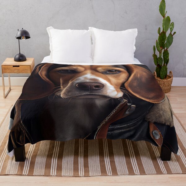 Item preview, Beagle Dog wearing leather jacket - Dog Breed Portrait designed and sold by Nalaxation.