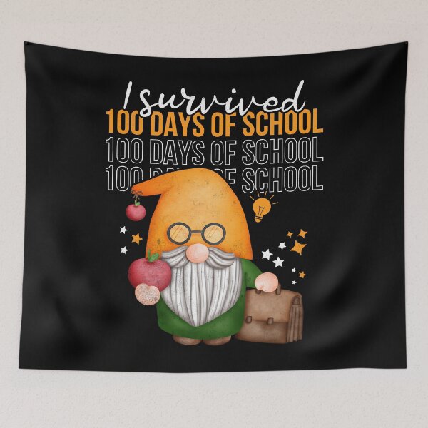 Item preview, I survived 100 Days of School 100th Day of School Teacher Gnome designed and sold by Zulfiqqar.