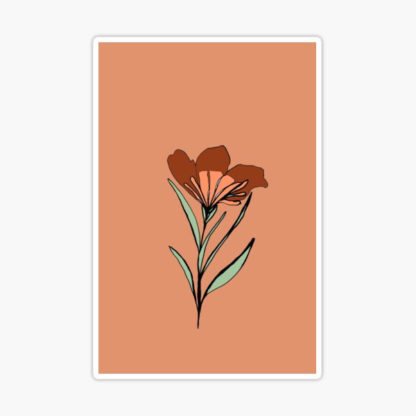 brown beige nude aesthetic flowers Sticker for Sale by