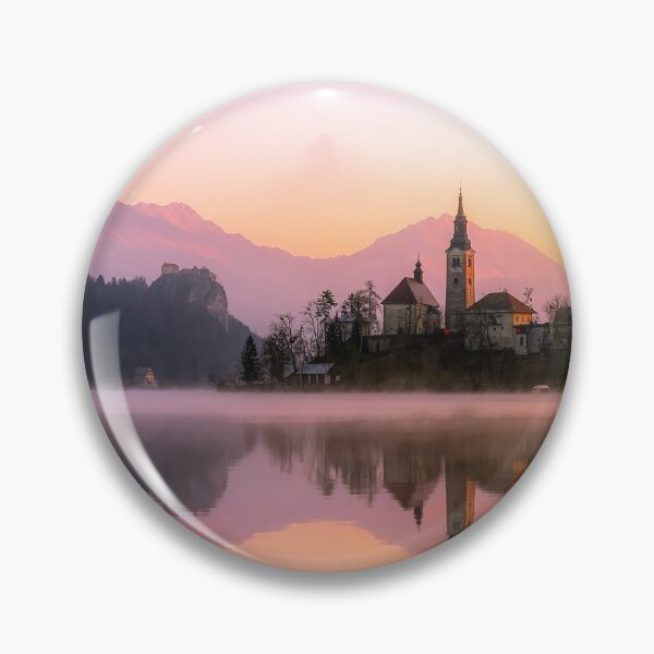 Item preview, Fantasy nature, lake, forest mountain, sunset retro  designed and sold by Master4art.