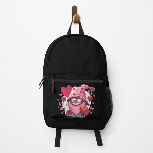 Item preview, Pink Gnome Holding Heart with red flowers Valentine's Day designed and sold by Med ing.