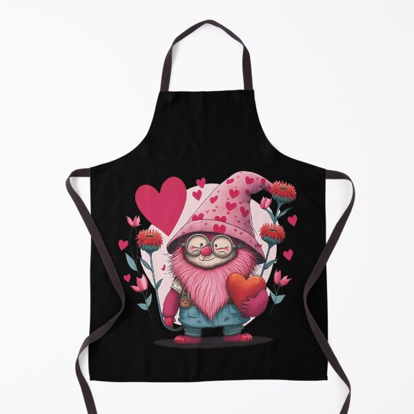 Item preview, Pink Gnome Holding Heart with red flowers Valentine's Day designed and sold by Med ing.
