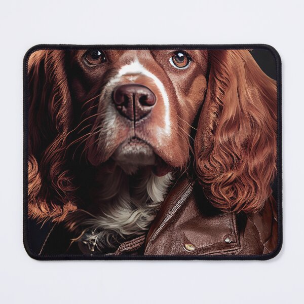 Item preview, Brittany Dog wearing leather jacket - Dog Breed Portrait designed and sold by Nalaxation.
