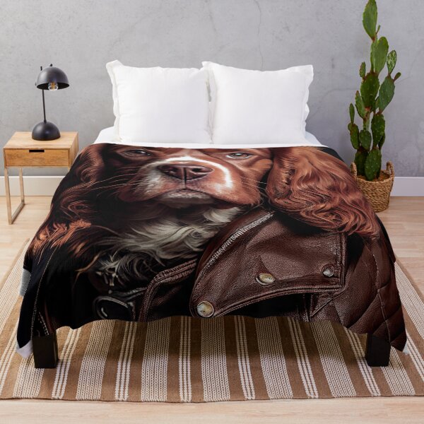 Item preview, Brittany Dog wearing leather jacket - Dog Breed Portrait designed and sold by Nalaxation.