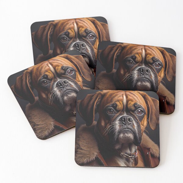 Item preview, Boxer wearing leather jacket - Dog Breed Portrait designed and sold by Nalaxation.
