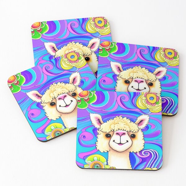Item preview, Happy Alpaca - Psychedelic Background designed and sold by ArtistsQuest.