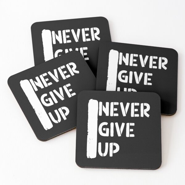 Item preview, Cool Stencil Never Give Up Quote | Stencil Design | White text designed and sold by RiciPaneto.