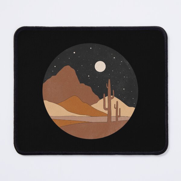 Item preview, Moon on the starry sky, mountains, and cactuses. designed and sold by KO-SIM.