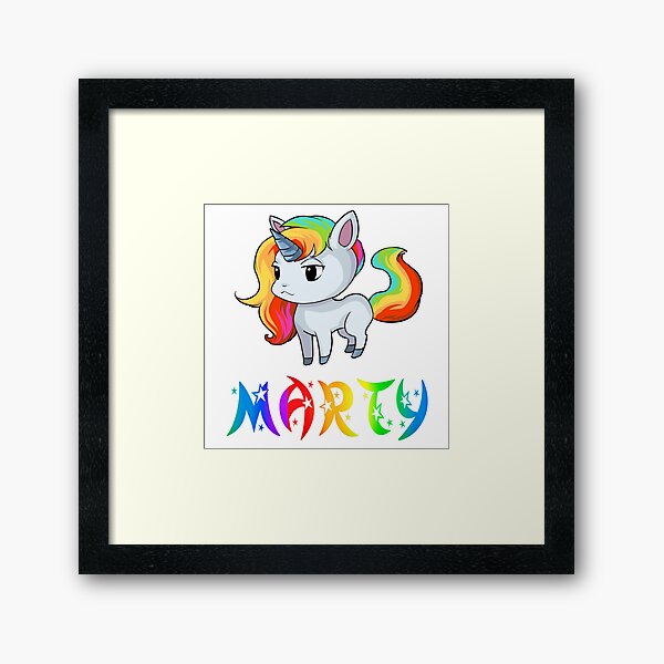 Marty Unicorn Framed Art Print