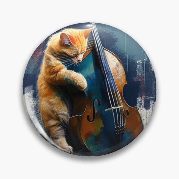 Item preview, Cat Playing a Double Bass designed and sold by AlexArtCollega.