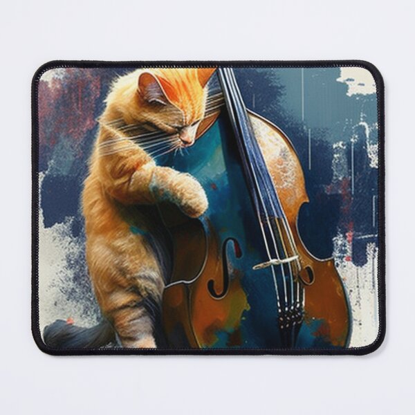 Item preview, Cat Playing a Double Bass designed and sold by AlexArtCollega.