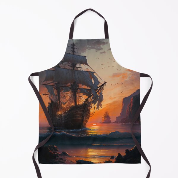 Item preview, Pirate ship in sunset designed and sold by Paintandgo.