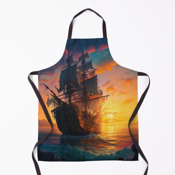 Item preview, Pirate ship in sunset designed and sold by Paintandgo.