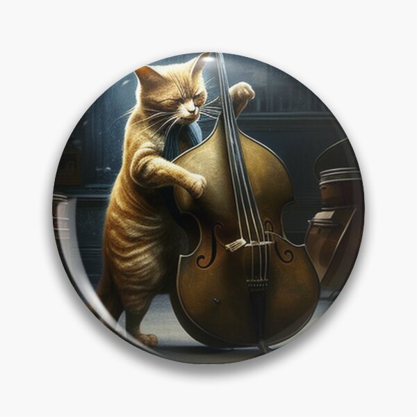 Item preview, Cat Playing a Double Bass designed and sold by AlexArtCollega.